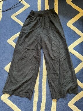 Crop Wide Leg, Regen Silk Noil, Black
